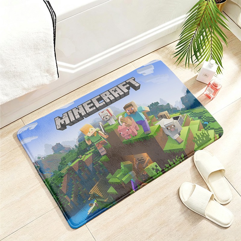 Party Games Minecraft - Minecrafted Flannel Floor Mats Bathroom Soft