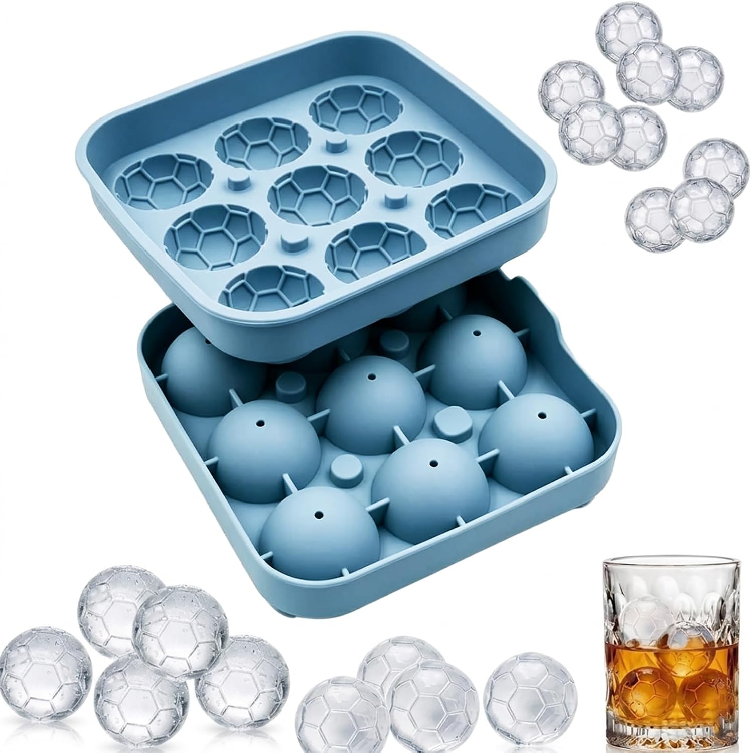 Party Games Gamecube - Soccer Ball Ice Cube Molds,9/4 Cavity
