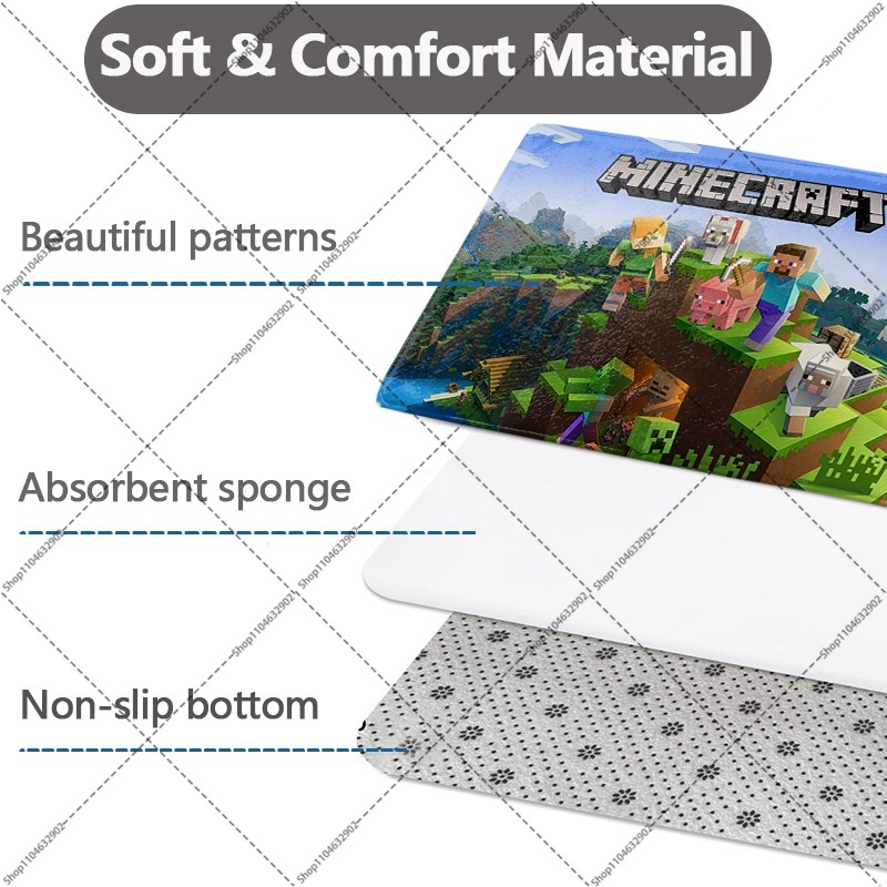 Minecrafted Flannel Floor Mats - Party Games Minecraft 评论和价格