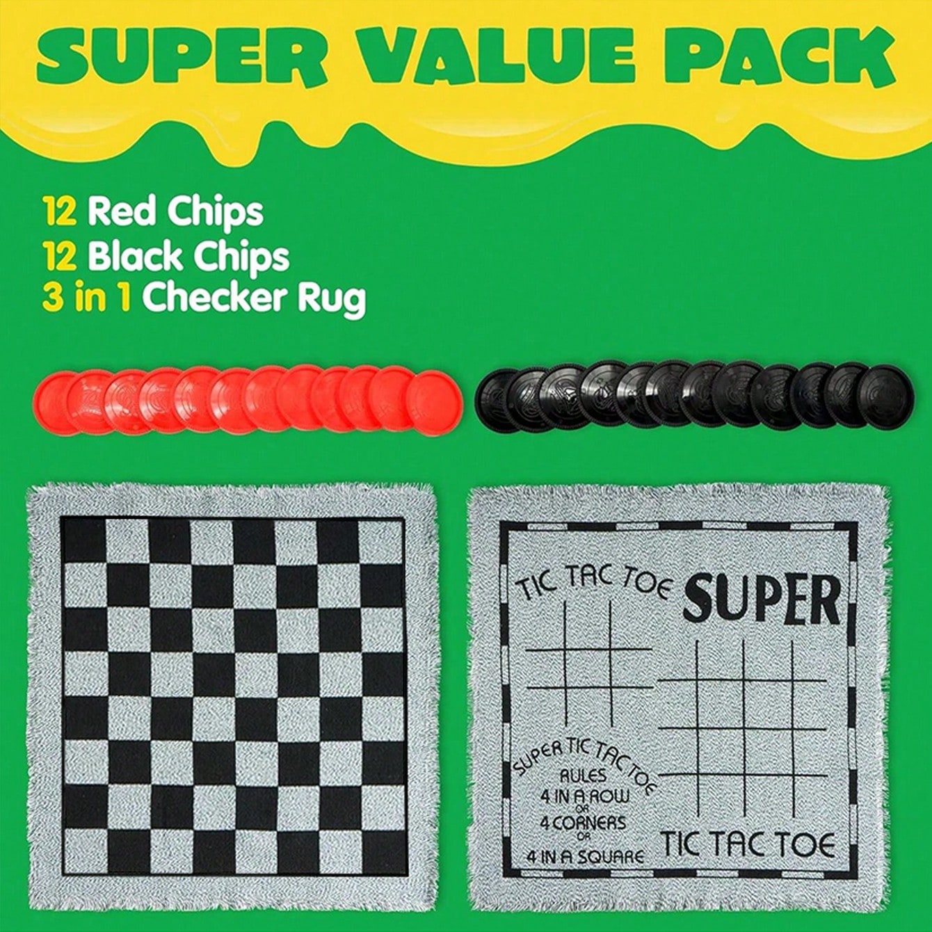 3-in-1 Vintage Game Set - Gian - Tic Tac Toe Giant 评论和价格