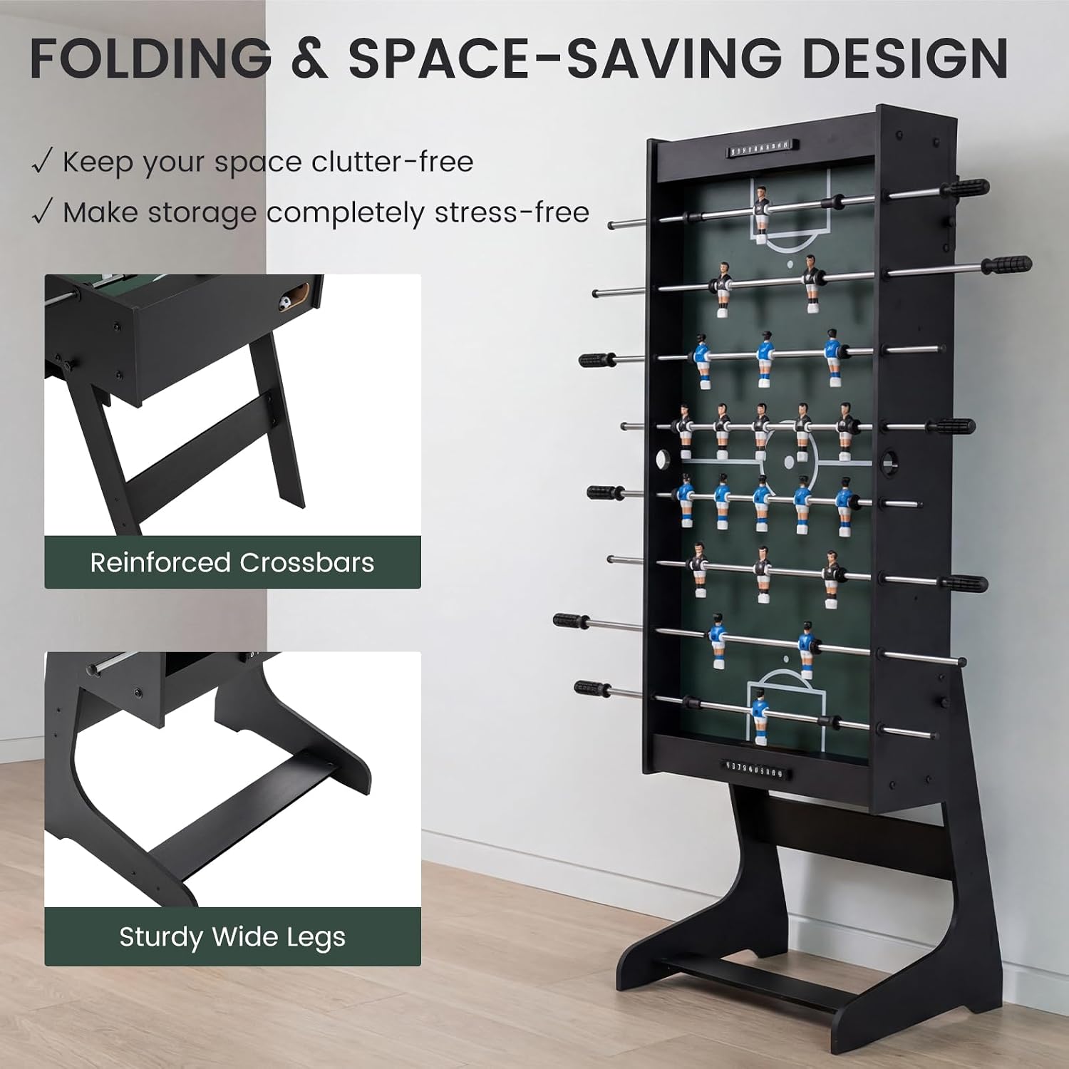 Folding Foosball Table Full Si - Party Games Adults Indoor 评论和价格