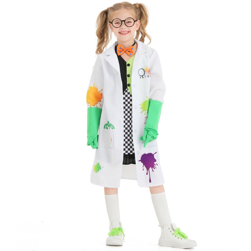 Kids Mad Scientist Costume Gir - Party Games Lab 评论和价格