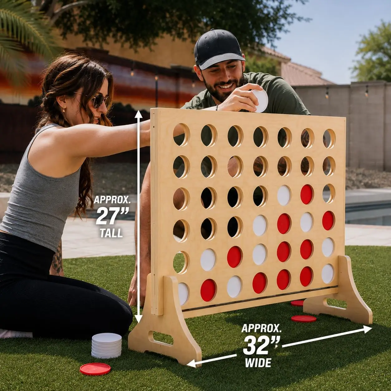 Giant 4 in a Row Game for Fami - Party Games Adults Indoor 评论和价格